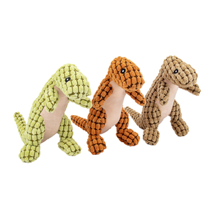 2025 yüksek kaliteli çevre dostu pamuk dinozor peluş Pet çiğnemek oyuncak gıcırtılı köpek yavru oyuncak ısırma Dino
