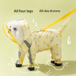Impermeable para Perros de Todas las Estaciones con Correa, Diseño de Piña, Diseño Integral de Cuatro Patas para Perros Pequeños y Teddy <span class=keywords><strong>Bichon</strong></span> - Product Image 2
