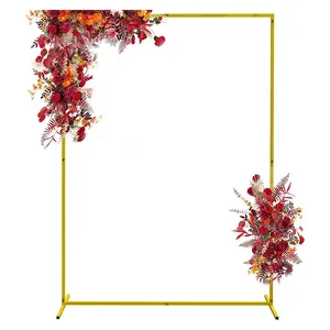 Suporte de arco de metal para casamento, suporte quadrado dourado para cenário de casamento, 6.6x5 pés, material ideal para festas de aniversário, foto, fundo