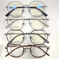 Lunettes optiques rétro à bas prix avec montures en titane bêta pour hommes et femmes, verres transparents, design rond personnalisé, prêtes à être expédiées