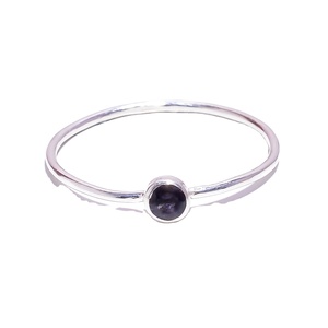 Bague en pierre naturelle Iolite bleue pour femme, argent sterling 925, minimaliste, sertie de pierres fines, faite à la main, bijoux de mariage et de fête - Product Image 2