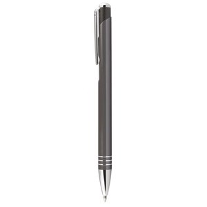 Stylo bille en métal gris aluminium, stylo publicitaire fantaisie sportif avec matériau plastique pour cadeau - Product Image 2