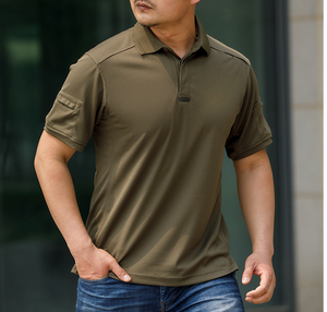 DFT0510 Camouflage Men Tactical Short Sleeve Drop Shoulder Shirt Comfortable Breathable Outdoor Quick Dry T-shirt - Product Image 5