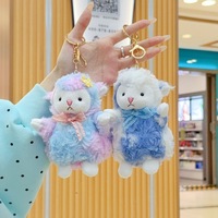 Porte-clés en peluche Mouton coloré et rêveur, Pendentif en peluche du Zodiaque Année du Mouton, Breloque de sac, Poupée de machine à griffes, Cadeau, Vente en gros