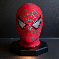 Masque de héros 3D amusant pour cosplay, avec yeux rouges et bleus clignotants à LED, pour les fêtes, cadeau pour enfant