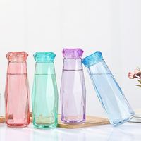 Vente en gros, tasse en verre personnalisée, Design diamant, bouteille d'eau fantaisie pour cadeau en plein air