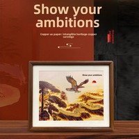 Da Zhan Hong Tu 비즈니스 축복 구리 새겨진 그림 프레임 사무실 현관 장식품 홈 벽걸이 그림 공예