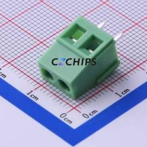 KF128-5.0-2P Screw Terminal Block Through hole Component (THT),P=5mm Connector 1x2P 5mm Green Through Hole - Product Image 1