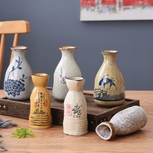Botella de Sake Chinoiserie Única, Jarra de Cerámica Vintage para Vino y Licores, Juego de Servir Antiguo, Olla de Sake Japonesa de Porcelana para el Hogar - Product Image 4