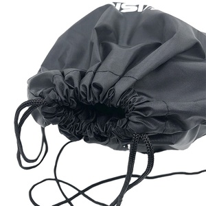 Sacs à cordon en polyester noir avec logo imprimé personnalisé - Product Image 3