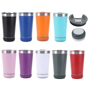 USB sạc âm nhạc <span class=keywords><strong>cup</strong></span> chân không thông minh Tumbler thép không gỉ màu xanh răng cốc bia với loa - Product Image 3