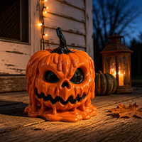 Décoration d'Halloween en gros : Figurine Citrouille Jack O'Lantern Fondante en Polyrésine, Statue de Table Effrayante, Vente Directe Usine Personnalisée