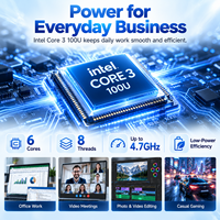 Ordinateur portable Intel Core 3 100U 15,6 pouces 16 Go de RAM 512 Go SSD Win11 Office 2024 WiFi6 Type-C Clavier rétroéclairé Ordinateur portable professionnel SKD CKD Portatil