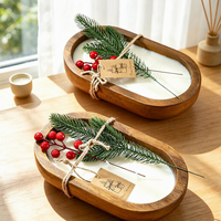 Bougie d'aromathérapie, Bougie à la vanille, Grande bougie dans un bol en bois, Cadeau d'anniversaire, Pot de bougie DIY