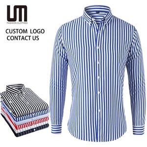 Camisa de Negocios a Rayas para Hombre, Servicio OEM - Camisa de Trabajo de Manga Larga con Cuello Camisero para Primavera, Camiseta Informal de Oficina (Venta al por Mayor) - Product Image 1