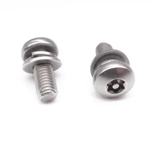 Factory Customized Stainless Steel Pin Head Security Screw With Washer Machine Screw