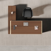 Bureau de direction modulaire en L extensible de luxe moderne, conception à panneaux, base mobile, montage facile, pour usage domestique et commercial, en bois