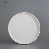En stock usine, prix de gros, 16-20 pièces, service de vaisselle en grès blanc mat à bord vertical pour restaurant
