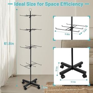 Eco-Friendly Retail Products Modern 4-Tier <strong>Rotating</strong> Spinning Adjustable Height Retail <strong>Display</strong> <strong>Stand</strong> for Jewelry Keychain Earring - Product Image 4
