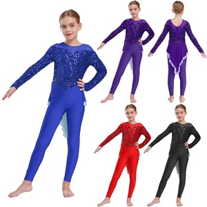 6-16 enfants filles combinaison cheville longueur justaucorps jupe body pour la gymnastique professionnelle patinage artistique acrobatie - Product Image 1