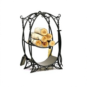 Best Design Iron Log Holder With Poker Shovel Brush Fire <b>Tools</b> <b>Sets</b> Customized Size And Shape Log Rack - Product Image 1