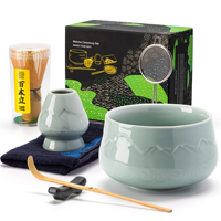 Ensemble de thé matcha japonais TEANAGOO ODM OEM 7 pièces, fouet en bambou, bol en céramique en porcelaine, design Japandi, couleurs et logo personnalisables