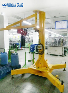 מנוף זרוע 1T 2T 3T עם שלט רחוק, סיבוב ממונע, הרמה חשמלית עם שרשרת, גלגלים, סוללה, מנוף זרוע נייד - Product Image 3