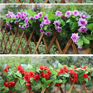 ดอกไม้ประดิษฐ์พลาสติกขายส่ง พวงดอกไม้ใบไม้สีเขียว พวงดอกไม้ประดับตกแต่งบ้านงานแต่งงาน กุหลาบประดิษฐ์ - Product Image 5