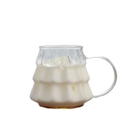Tasse de Noël en verre borosilicaté transparent avec poignée pour café latte américain ou lait à usage domestique