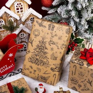 MAYPLUSS Kraft Christmas Wrapping <b>Paper</b> 17 Inch X 33 Feet Holiday Pattern Gift <b>Wrap</b> - Product Image 2