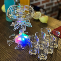 Distributeur de shots multi-positions en acrylique coloré pour 6 verres à shot, avec support et bouchon, verres à shot miniatures pour jeux de fête