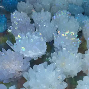 Angel Aura Clear Quarz Cluster Natürlicher Kristall Cluster Aura Weißer Kristall Cluster Zur Dekoration