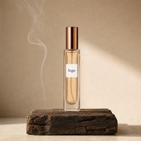 Flacon de parfum en verre carré haut avec logo personnalisé, bouchon or rose, pompe à fine brume, vente en gros, flacon vide pour vaporisateur de parfum