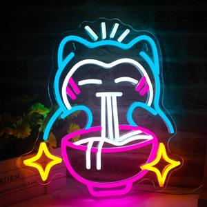 Enseigne néon LED Ramen Ours mignon bleu, intensité réglable, étanche IPX3, décoration murale pour Restaurant, Maison, Bar, Cuisine, Café, Centre commercial - Product Image 1