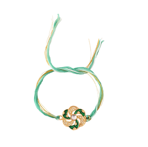 กำไลข้อมือดีไซน์เนอร์ Rakhi สำหรับพี่ชาย งานทำมือด้วยด้ายเคลือบเมนาคารี ของขวัญแบบดั้งเดิมสำหรับเทศกาล Raksha Bandhan - Product Image 1