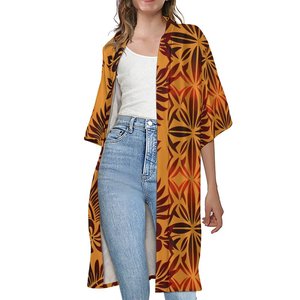 New Custom Logo Tonga Polynesian Tribal Design Ladies Long Casual <strong>Trench</strong> <strong>Coats</strong> Kimono Cardigan Short Sleeve Cardigan <strong>Trench</strong> <strong>Coat</strong> - Product Image 4