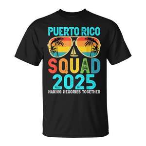 T-shirt de vacances assorti pour la famille et les amis - Équipe Porto Rico 2025 - Product Image 1