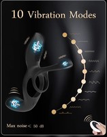 Vibrateur de massage prostatique masculin à chargement magnétique USB, jouet sexuel en silicone, stimulateur à double anneau vibrant, anneau de précision