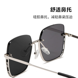 JS8564 Gafas de sol rectangulares UV400 con montura completa, protección solar unisex de moda para adultos - Product Image 5