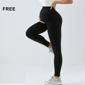 Pantalones de Yoga de cintura alta para mujer con ropa elástica para deportes Sin vergüenza <span class=keywords><strong>Leggings</strong></span> de soporte de línea para mujeres embarazadas - Product Image 4