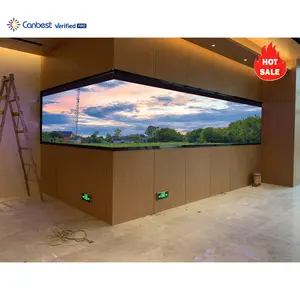 Canbest Série V 500x500mm Cob P1.2 P1.5 P1.9 P2.6 P2.9 Écran d'affichage LED intérieur à angle droit Mur vidéo LED d'angle à 90 degrés