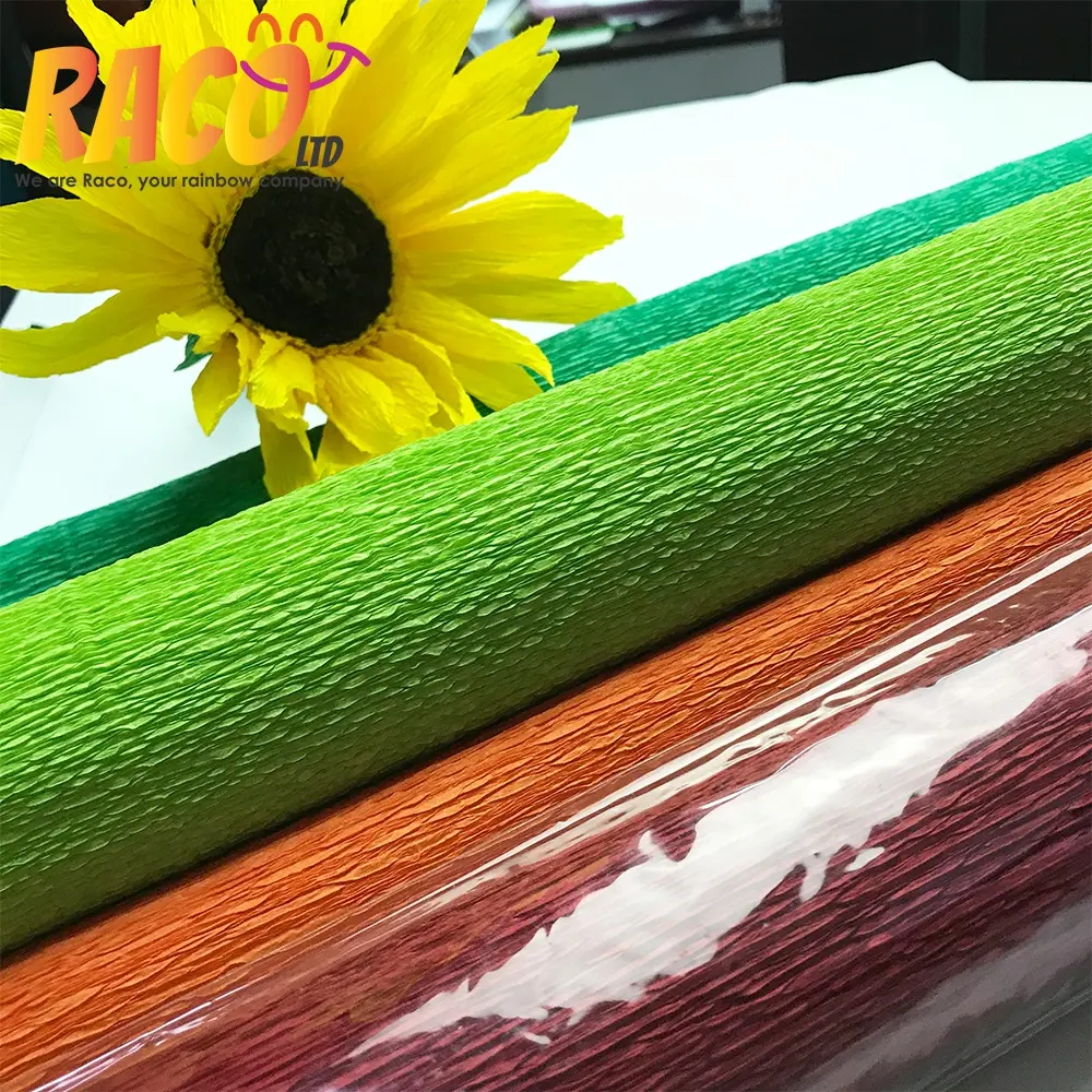 2020 RACOสีดอกไม้Crepeกระดาษทำรูปร่างที่แตกต่างกันเด็กDIY Craftเยื่อไม้ดีราคา