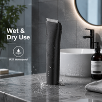 Tondeuse corporelle électrique haut de gamme OEM ODM, étanche IPX7, tondeuse à poils pubiens en céramique, tondeuse pour zones sensibles, écran LED, USB Type-C