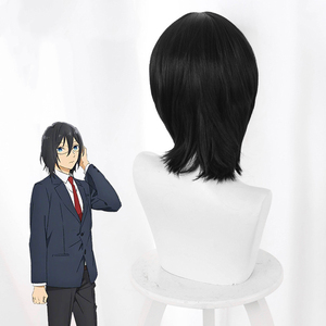 Perruques de cosplay Ainizi 35 cm synthétiques résistantes à la chaleur courtes noires <span class=keywords><strong>Miyamura</strong></span> Izumi de Hori et <span class=keywords><strong>Miyamura</strong></span> pour hommes - Product Image 6