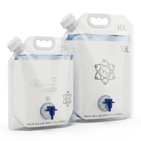 Pochette à bec verseur avec valve, sans BPA, pour stockage d'eau, distribution facile des liquides, emballage portable d'eau potable, logo personnalisé