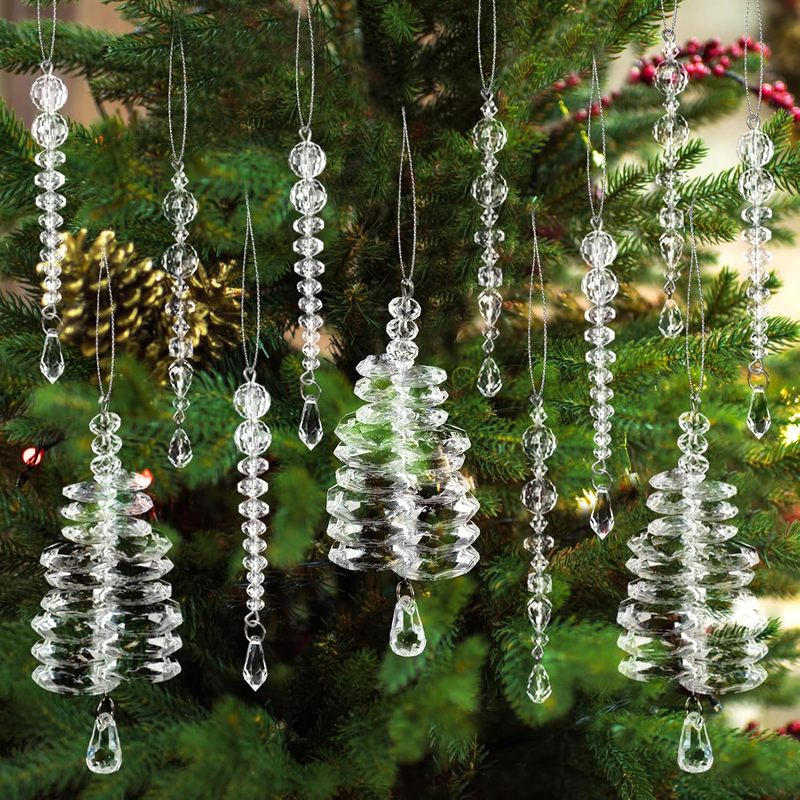 Brilliant Clear Icicle Crystal Christmas Decoration