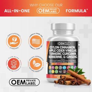 Ceylon Kaneelcapsules 3000Mg Kurkuma Appelazijn <span class=keywords><strong>Ginseng</strong></span> Berberine Met Bittere Meloen Gymnema Melkdistel Fenegriek - Product Image 4