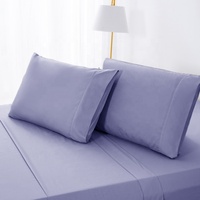 Service d'échantillonnage pour fabricants de draps et de taies d'oreiller, Draps unis double 4 pièces 100% coton, Ensemble de draps de lit