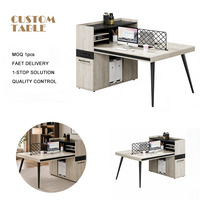 Meubles de bureau professionnels, écran de confidentialité, gestion des câbles sur grand bureau, design moderne, poste de travail, mobilier de bureau