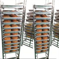 Chariot à pain multi-niveaux en acier inoxydable - Chariot de boulangerie haute résistance résistant à la corrosion avec roulettes pour soudage/découpe/pliage pour grandes applications